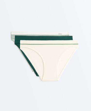 OYSHO 3 классических трусов пике из смесового полиамида купить с доставкой.