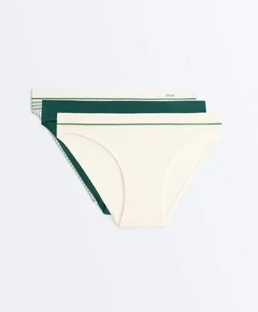 3 классических трусов пике из смесового полиамида