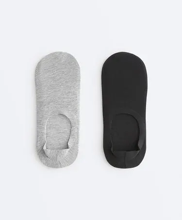 2 пары невидимых носков в рубчик из смесового хлопка с высоким вырезом- Заказать в России