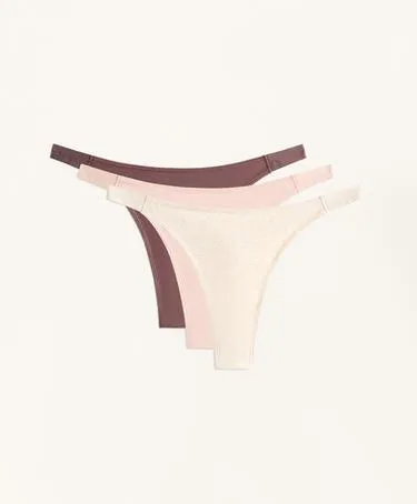 Тройной комплект трусиков из смесового хлопка с логотипом- Заказать в России