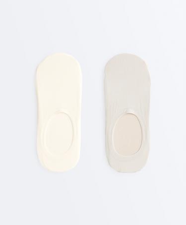 OYSHO Набор из 2 пар невидимых высоких носков из микрофибры с ребристой текстурой