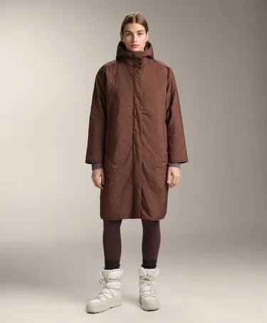 Длинный водоотталкивающий стеганый пуховик из FELLEX® AEROGEL