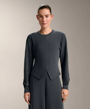 Свитшот с асимметричной полосатой отделкой из модала