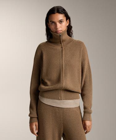 OYSHO Вязаная куртка с отложным воротником