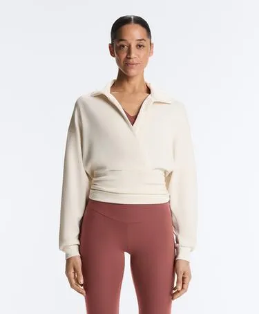 Свитшот с воротником-поло и завязками из мягкого модала- Заказать в России