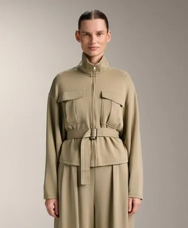 Пиджак из мягкого модала с поясом- Заказать в России