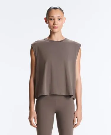 Хлопковый безрукавочный топ- Заказать в России