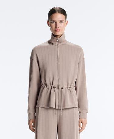 OYSHO SOFT-TOUCH MODAL JACKET WITH ADJUSTABLE WAIST AND HIGH COLLAR