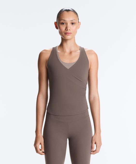 OYSHO Футболка без рукавов с перекрестным дизайном из ткани COMFORTLUX