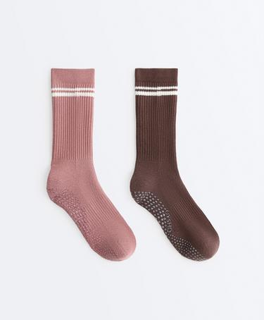 OYSHO 2 пары классических носков из хлопкового смесового материала для йоги и пилатеса купить с доставкой.