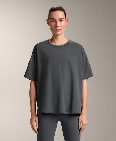 OYSHO Свободная футболка с короткими рукавами из хлопкового смесового материала