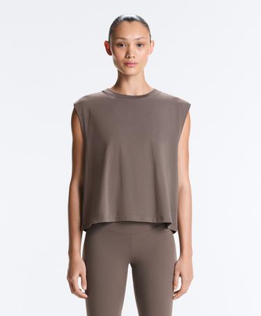 OYSHO Футболка без рукавов из хлопкового смесового материала купить с доставкой.