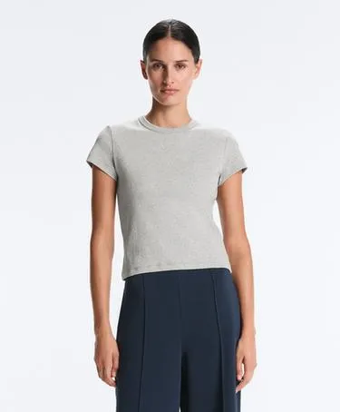 Облегающая футболка из ребристого хлопкового микса