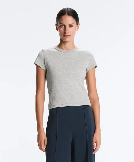 Облегающая футболка из ребристого хлопкового микса