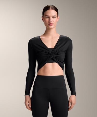 OYSHO Футболка с длинным рукавом из вискозно-лиоцеллового блэнда с завязкой