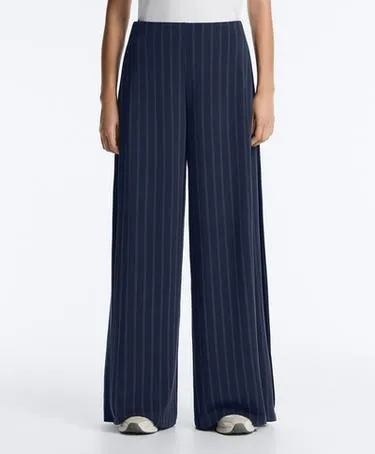 Широкие брюки с мягким ощущением, с боковым складками и модалом- Заказать в России