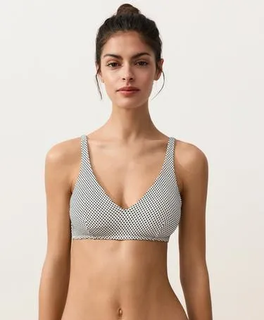 Топ бикини халтер из жаккарда в горошек