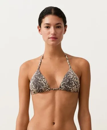 Топ бикини с треугольными чашками, змеиный принт- Заказать в России