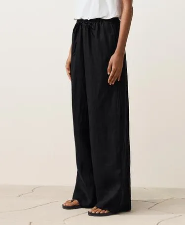 Прямые брюки из 100%-го льна с отстрочкой- Заказать в России