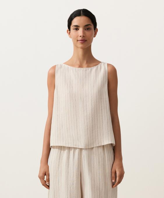 OYSHO Квадратный топ в полоску из 100%-го льна