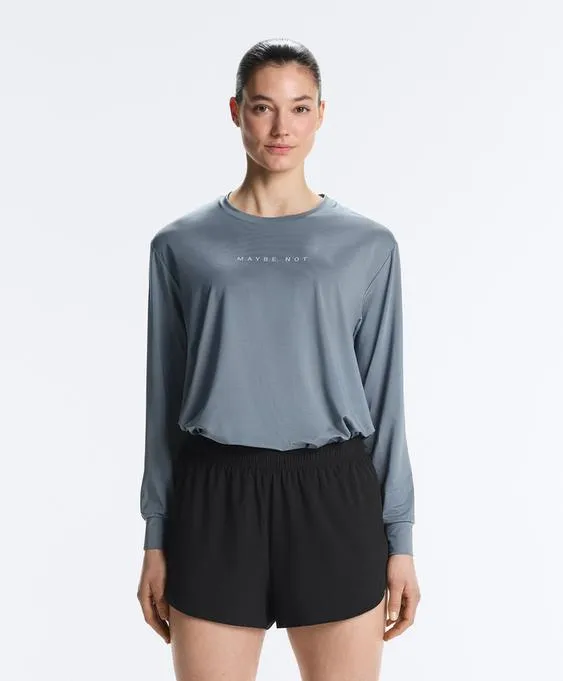 Лонгслив из высокотехнологичной ткани с надписью- Заказать в России