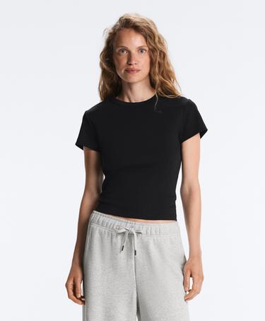 OYSHO Футболка RIB FIT из смесового хлопка купить с доставкой.