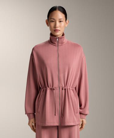 OYSHO Длинная куртка с регулируемым поясом в полоску