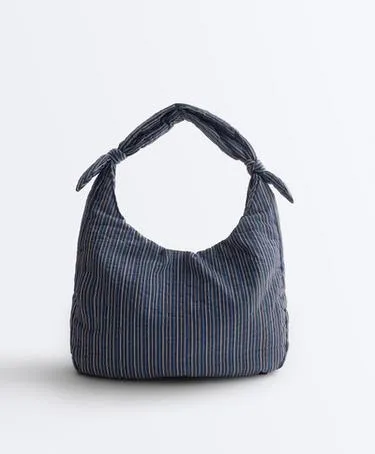 Сумка с принтом в полоску и узлом- Заказать в России