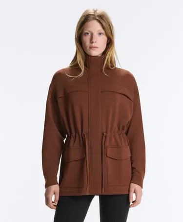 Длинная куртка из мягкой ткани с модалом- Заказать в России