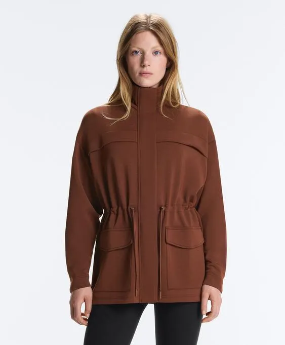 Длинная куртка из мягкой ткани с модалом- Заказать в России