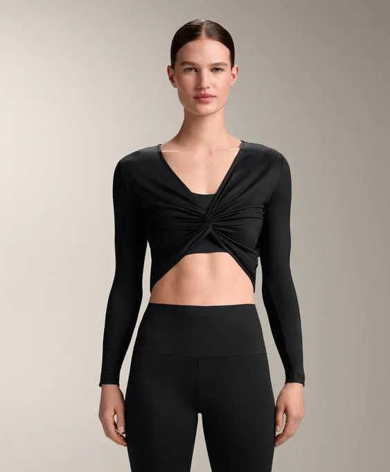 Футболка с длинным рукавом и узлом из смесового лиоцелла