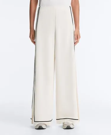 Широкие брюки из модала с контрастным Piping- Заказать в России
