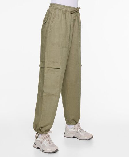 OYSHO Брюки карго из 100%-го льна