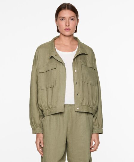 OYSHO Куртка-бомбер из 100%-го льна