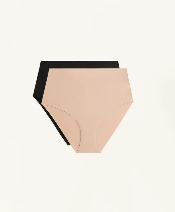 2 invisible polyamide blend medium-support high-waisted classic briefs- Заказать в России