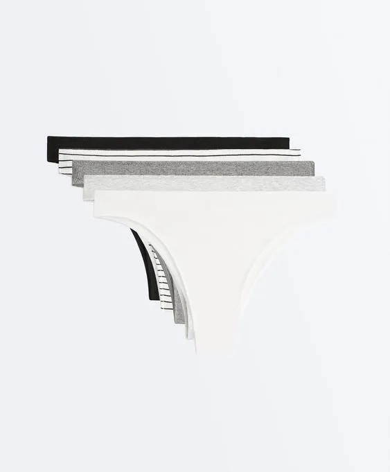 5 трусов бразильяно Rib из смесового хлопка