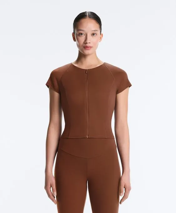 Футболка на молнии с короткими рукавами