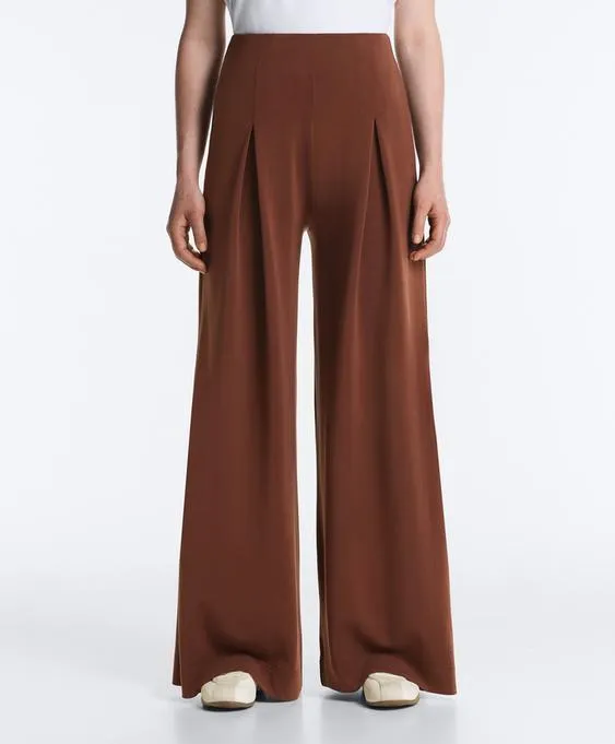 Длинные брюки со складками из мягкой ткани с модалом- Заказать в России