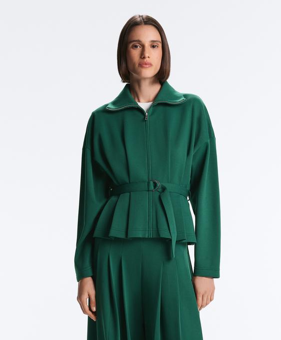 OYSHO Куртка пике с поясом и складками, с хлопком