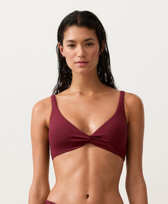 Лиф бикини с завышенным галстуком в клетку