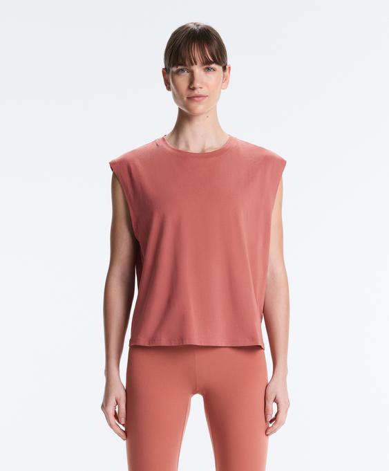 OYSHO Майка без рукавов из хлопкового рубчика