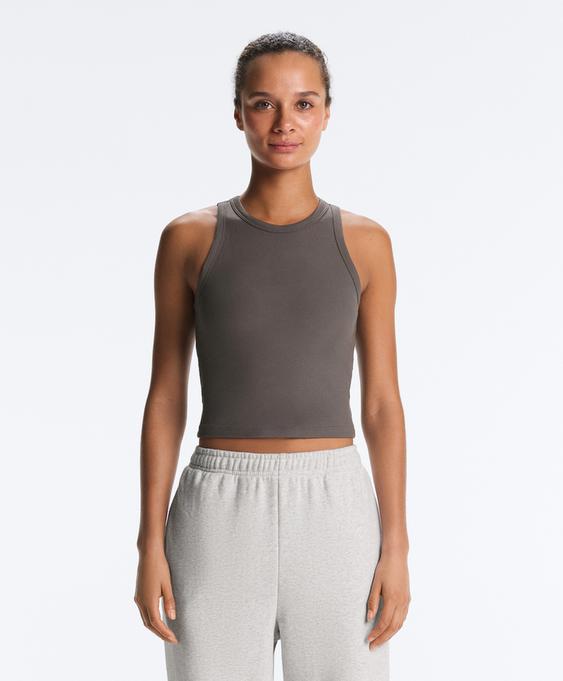 OYSHO Длинный топ без рукавов из модально-хлопкового рубчика