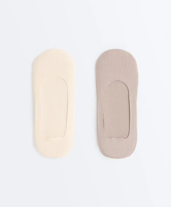 2 пары носков-следков из смесового хлопка со средним вырезом- Заказать в России