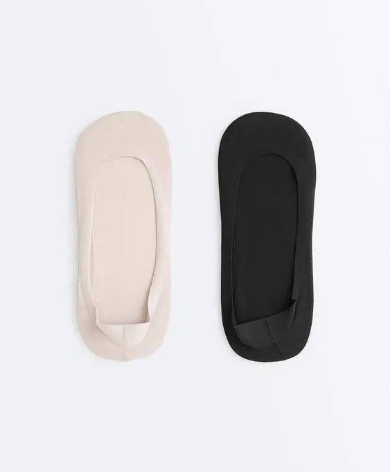 2 пары носков-следков из смесового хлопка с низким вырезом