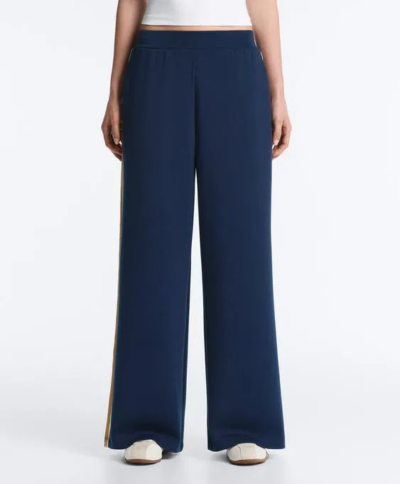 Прямые брюки с лампасами из твила- Заказать в России