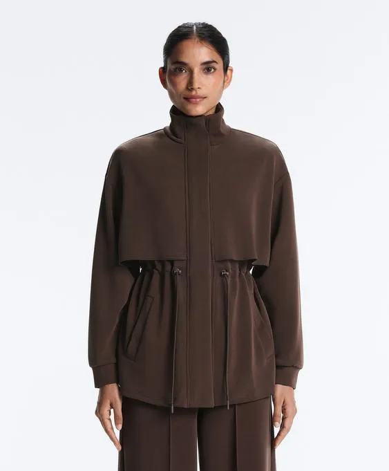 Длинная куртка с карманами из мягкой ткани с модалом- Заказать в России