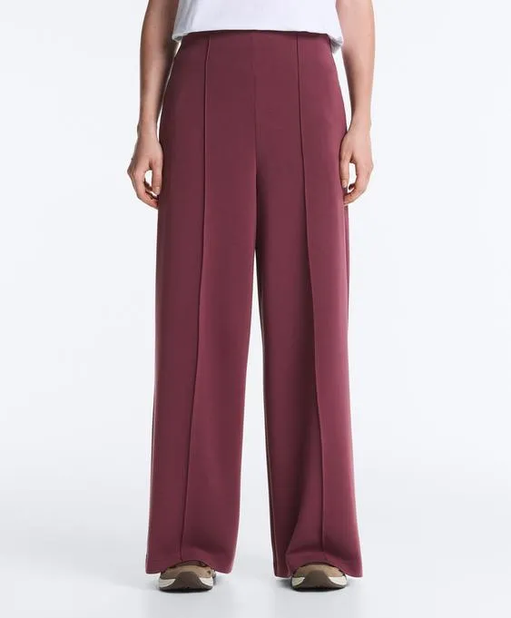 Прямые брюки с рельефным швом из модала с мягкой отделкой- Заказать в России