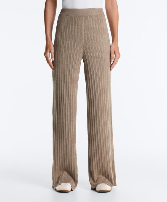 OYSHO Прямые вязаные брюки в рубчик купить с доставкой.