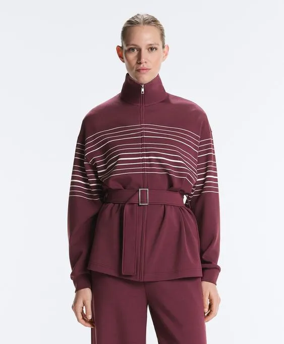 Длинная куртка в полоску с модалом- Заказать в России