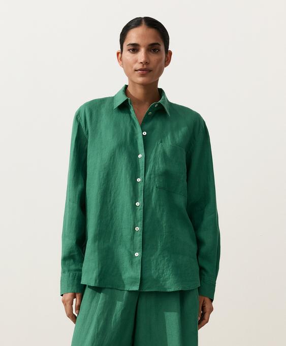 OYSHO Рубашка свободного кроя из 100%-го льна